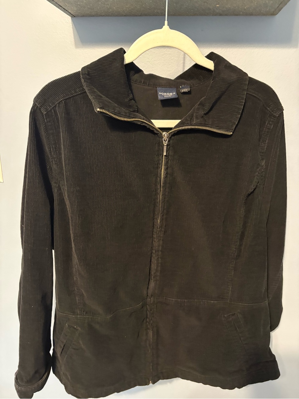 Sonoma Black Corduroy Zip-Up Jacket